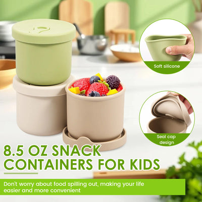 Set of 3 Mini Silicone Snack Pots