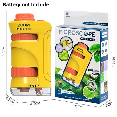 Children’s Portable Microscope with LED Light Science Exploration Toy