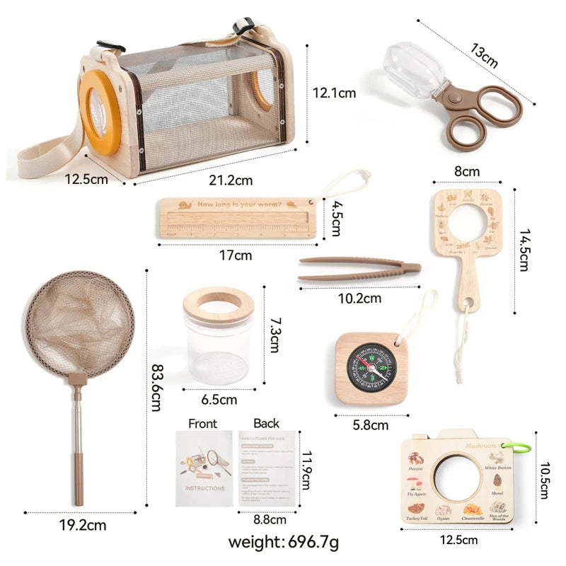 Kids Outdoor Adventure Bug Catcher Set with Net and Insect Box
