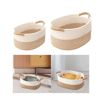 Woven storage basket designed for efficient and stylish home organization