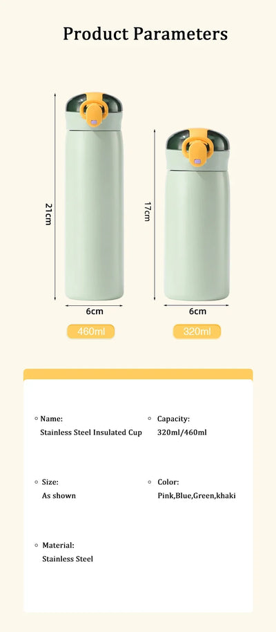 Insulated thermal flask designed for maintaining beverage temperature during travel and outdoor activities