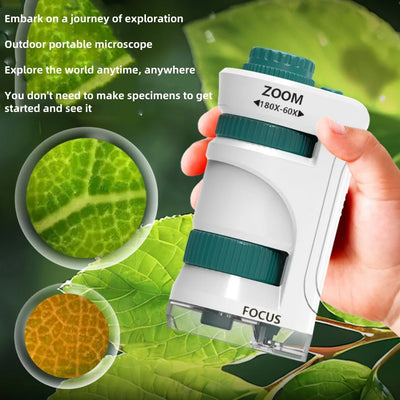 Children’s Portable Microscope with LED Light Science Exploration Toy