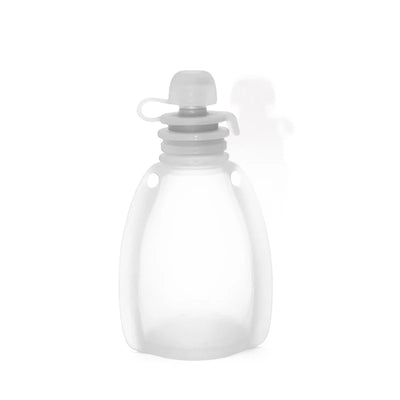 White pouch with a cap on a white background