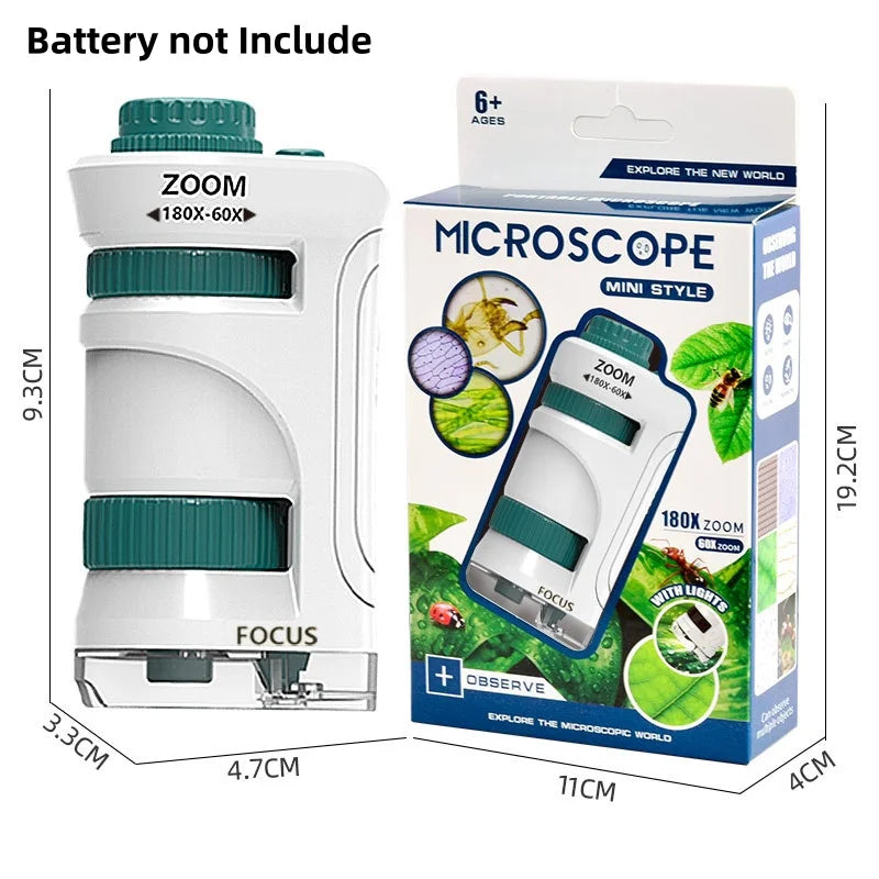 Children’s Portable Microscope with LED Light Science Exploration Toy