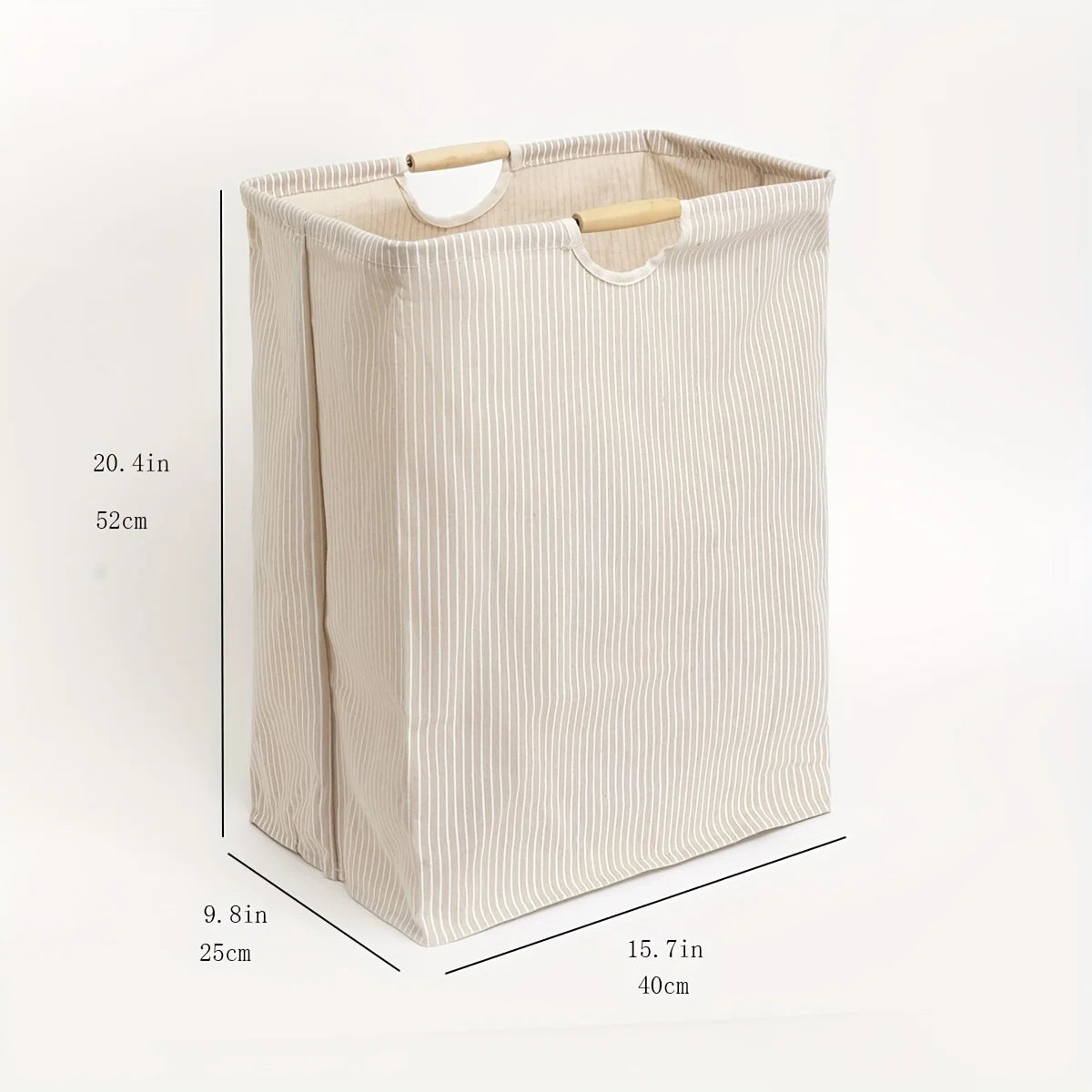 Laundry hamper featuring dual handles for easy transport and efficient home organization.